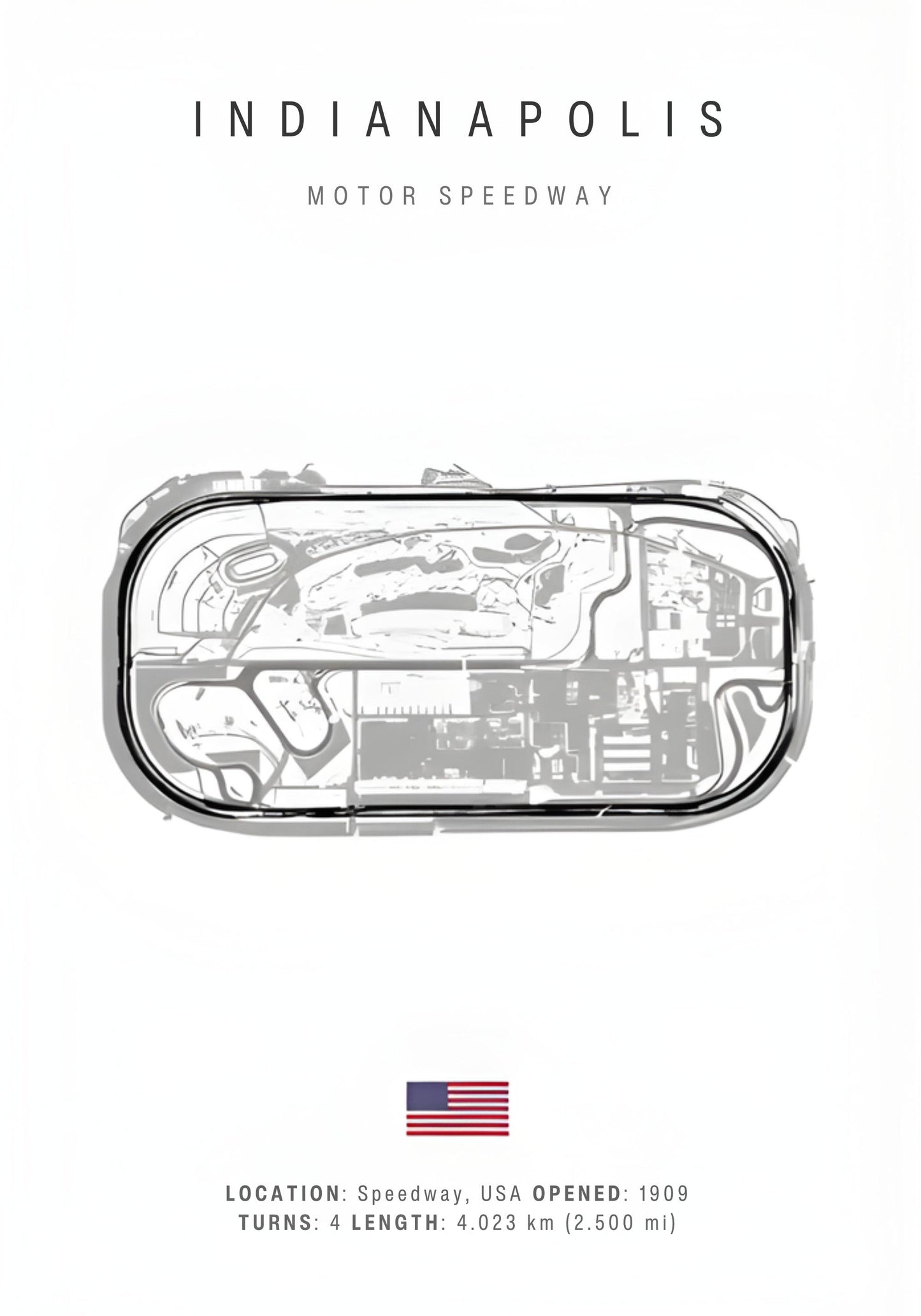 Indianapolis F1 Circuit | Streckenlayout-Grafik