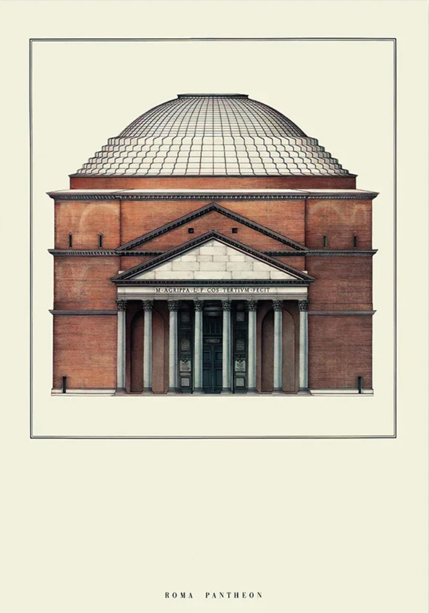 Pantheon | Rom | Italien | Antike römische Ingenieurskunst | Ikonische römische Architektur | Poster mit historischen Sehenswürdigkeiten