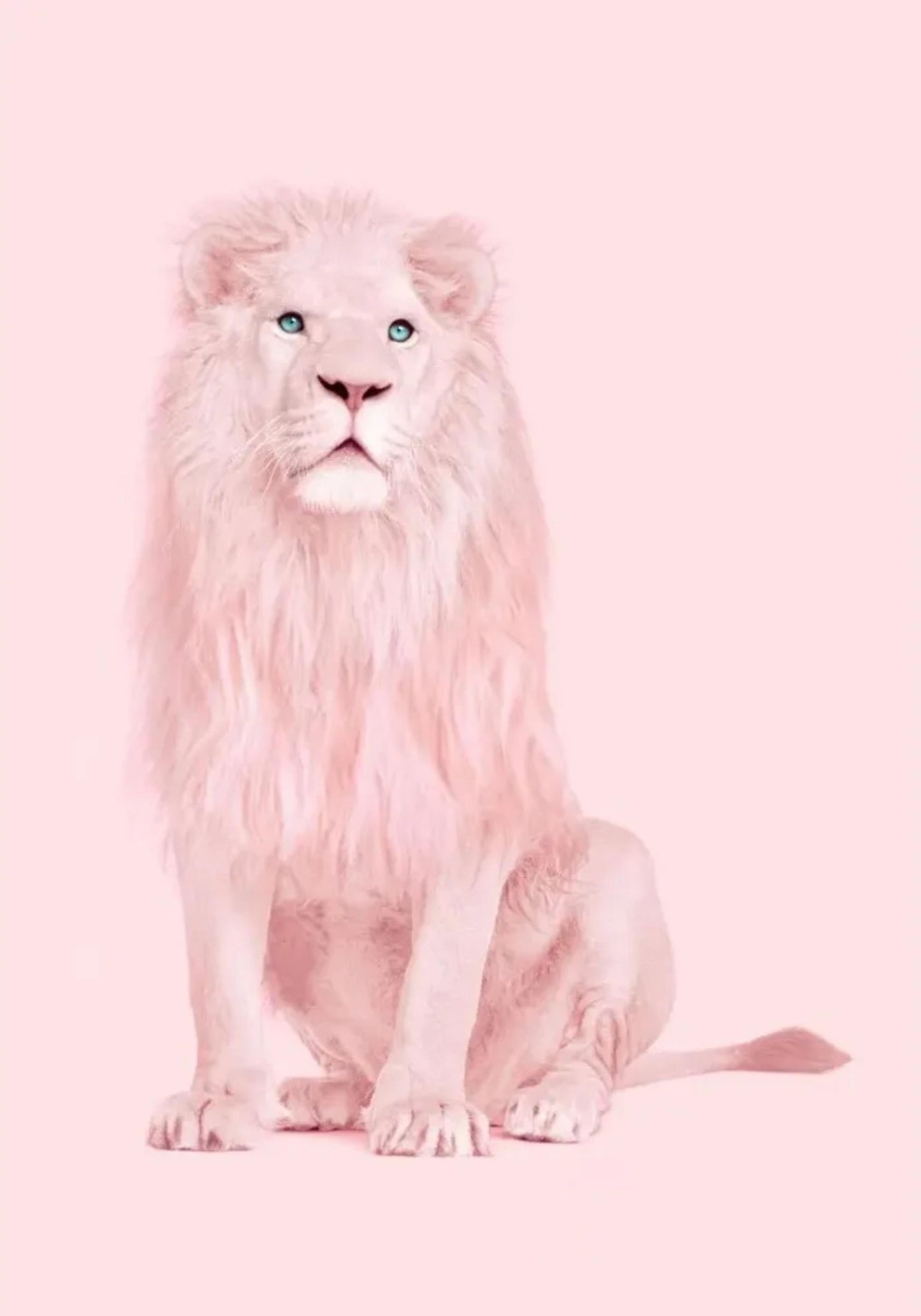Fantastical Pink Lion Creatures Poster | Whimsical Art | Playful Home Decor
