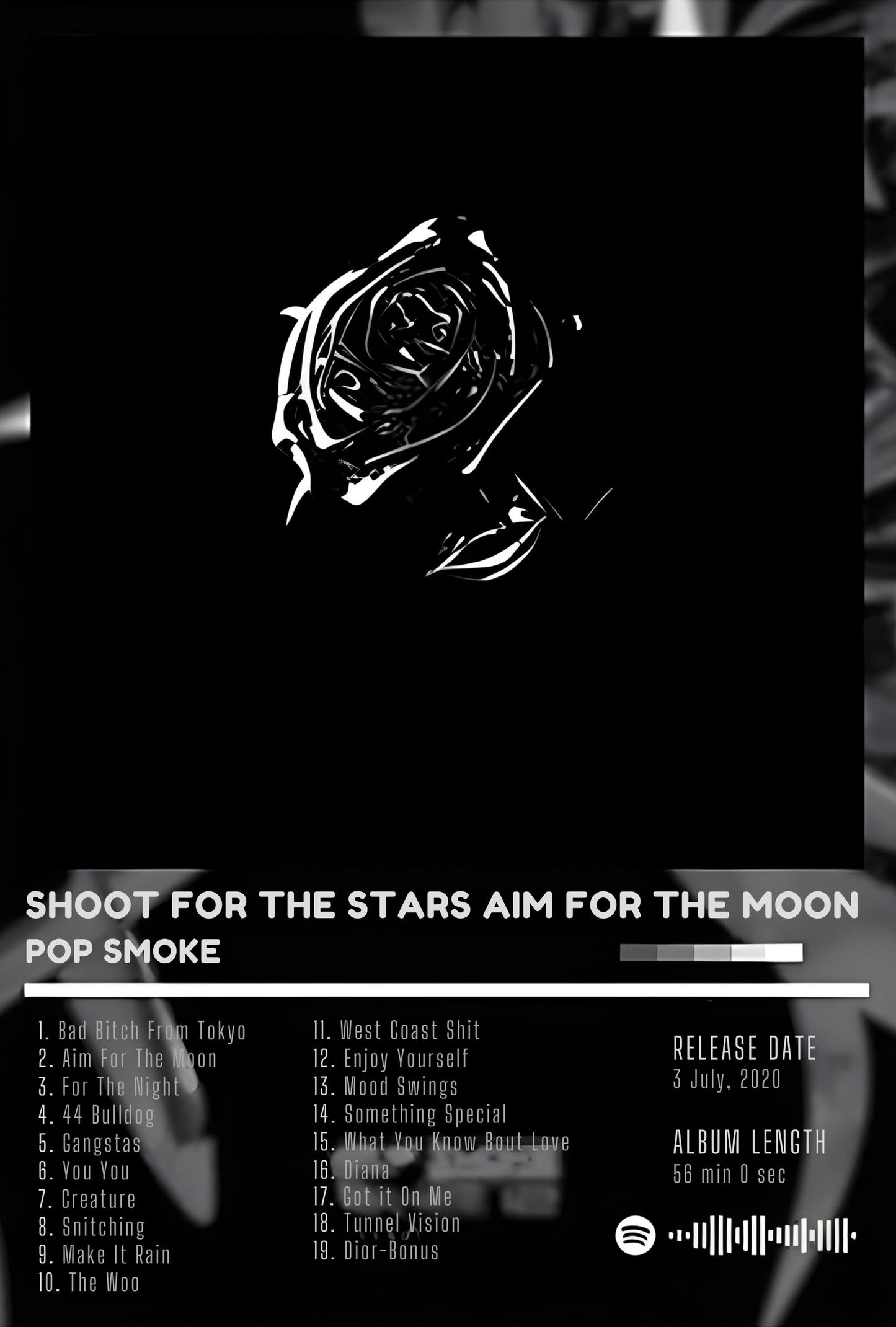 Pop Smoke | Shoot for the Stars Aim for the Moon | Iconic Rap Album Art