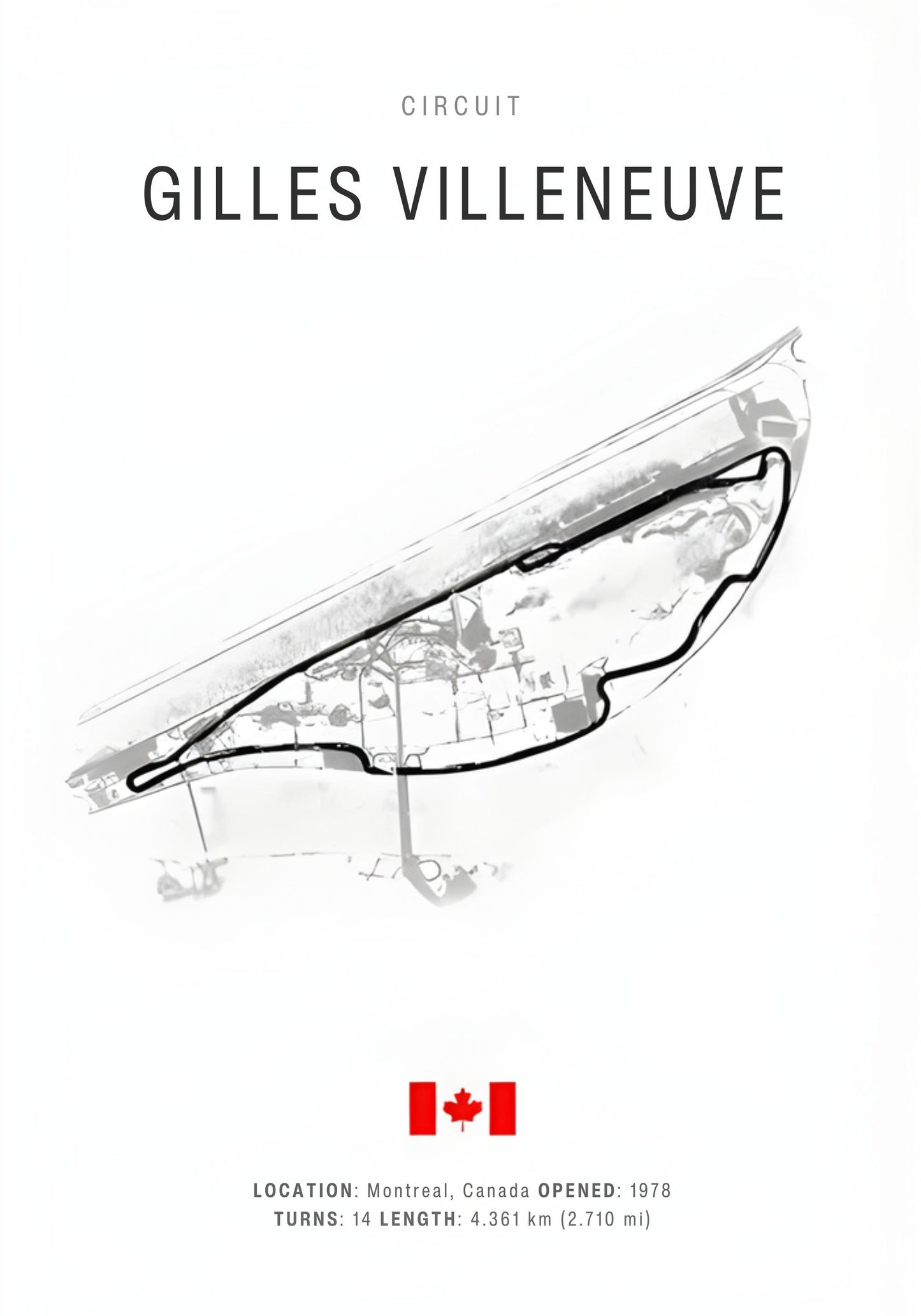 Gilles Villeneuve Circuit | F1 Track Layout Poster | Formula 1 Racing Art | Home Decor Print
