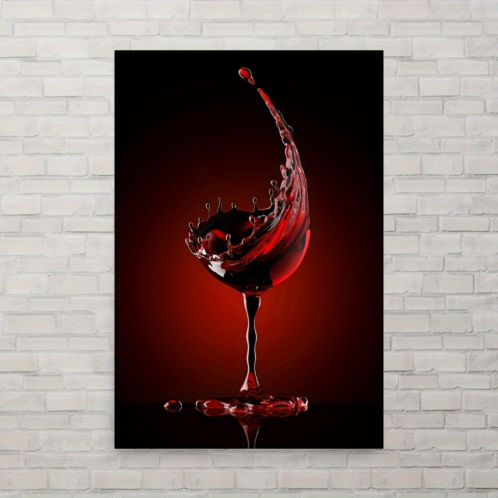 Modern Red Wine Poster | Splash of Color | Home Wall Art Decor | Abstract Artwork