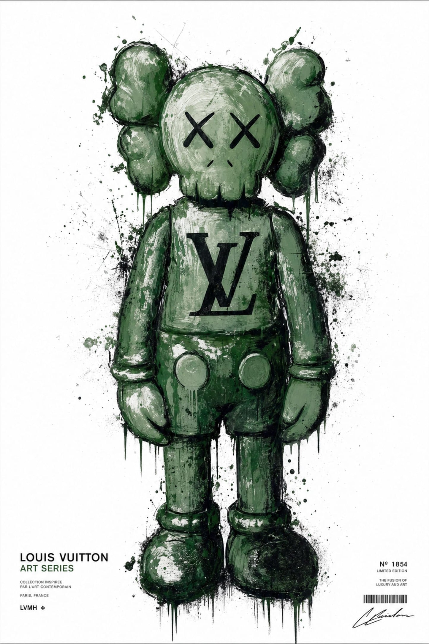 Louis Vuitton Collaboration Art Series Poster | KAWS Designer Limited Edition Print | Iconic Designer Art Poster | Exclusive Collectible Print
