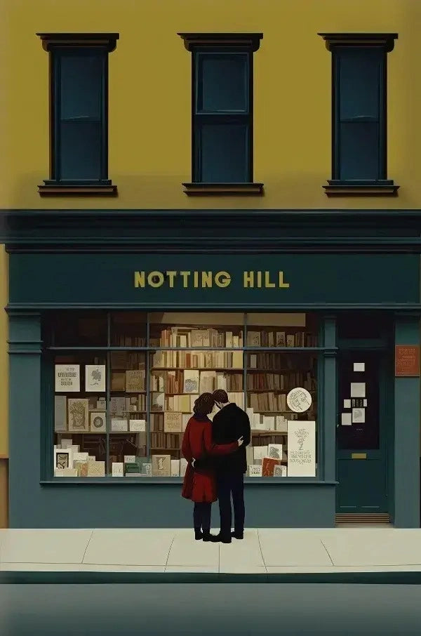 Notting Hill Poster | William Thacker Art | Roger Michell Movie Illustrations | Romantic Film Decor | Wall Art