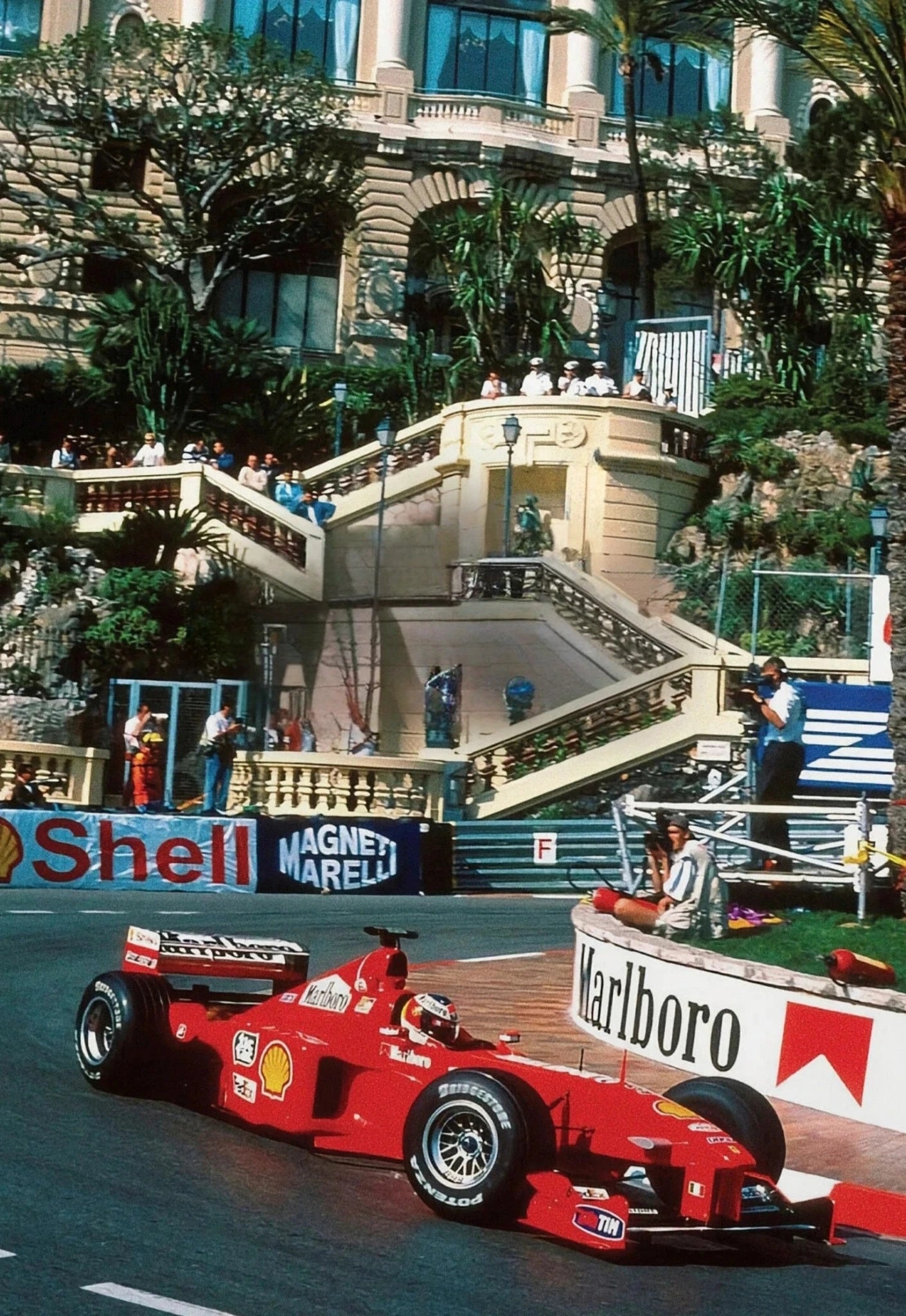 Monaco Formula 1 Poster | Vintage Grand Prix Art | Ferrari F2001 Tribute | Michael Schumacher Racing Scene