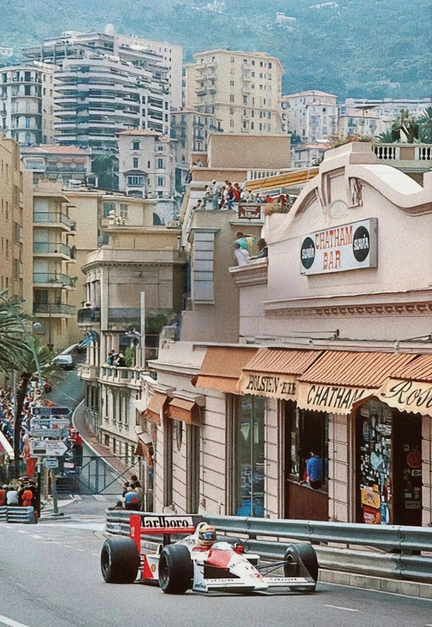 Monaco Formula 1 | Vintage Grand Prix Poster | Racing Legends | Mclaren F1 | Ayrton Senna & Alain Prost | Streets of Monaco Racing Art