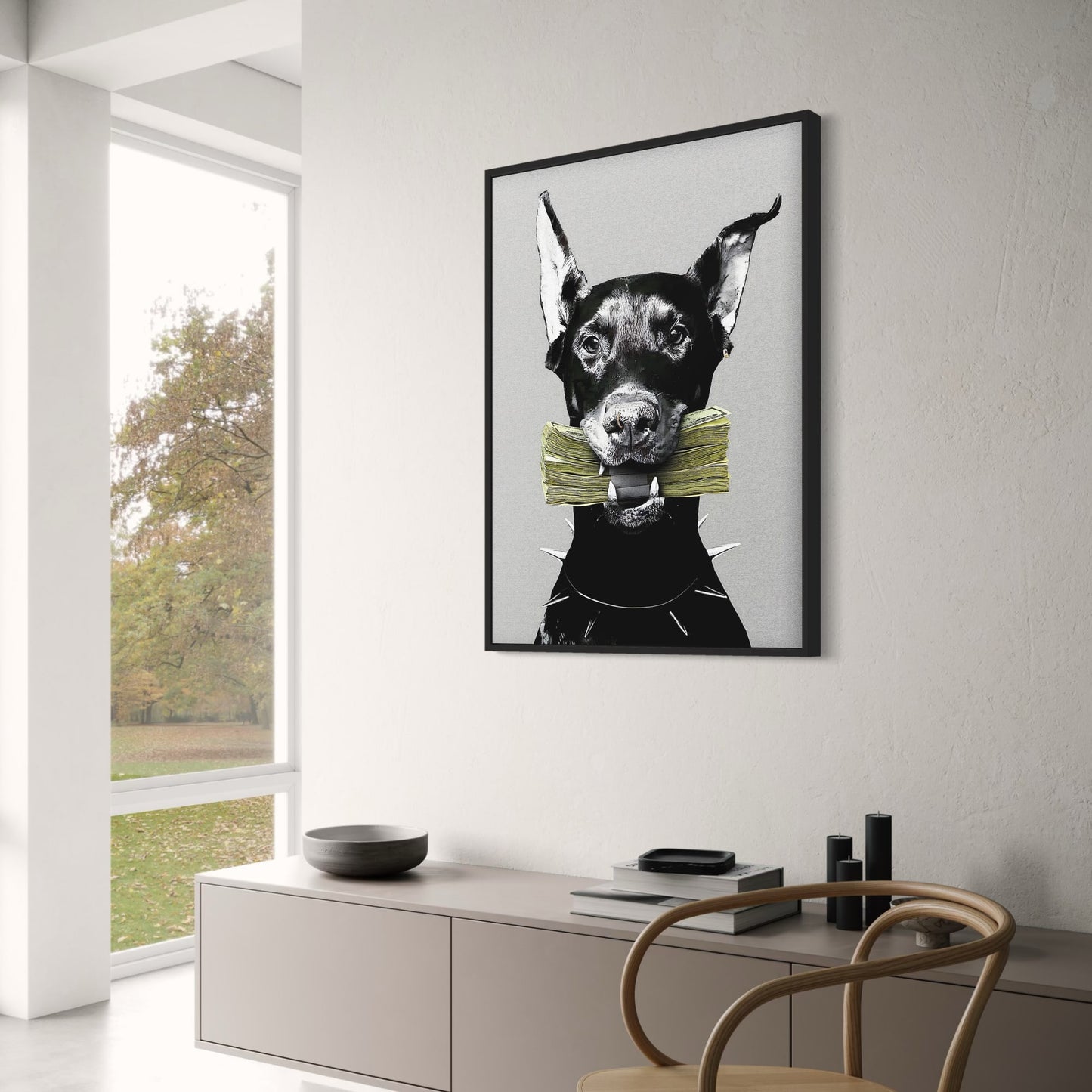 Fierce Doberman | Urban Minimalist Gray