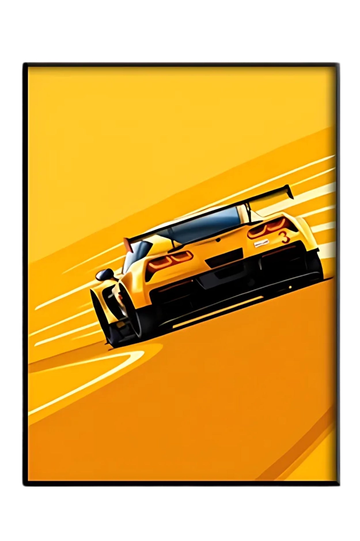 Modern Racing Poster | Vintage Racing Style | Le Mans | Corvette C8.R Art Print