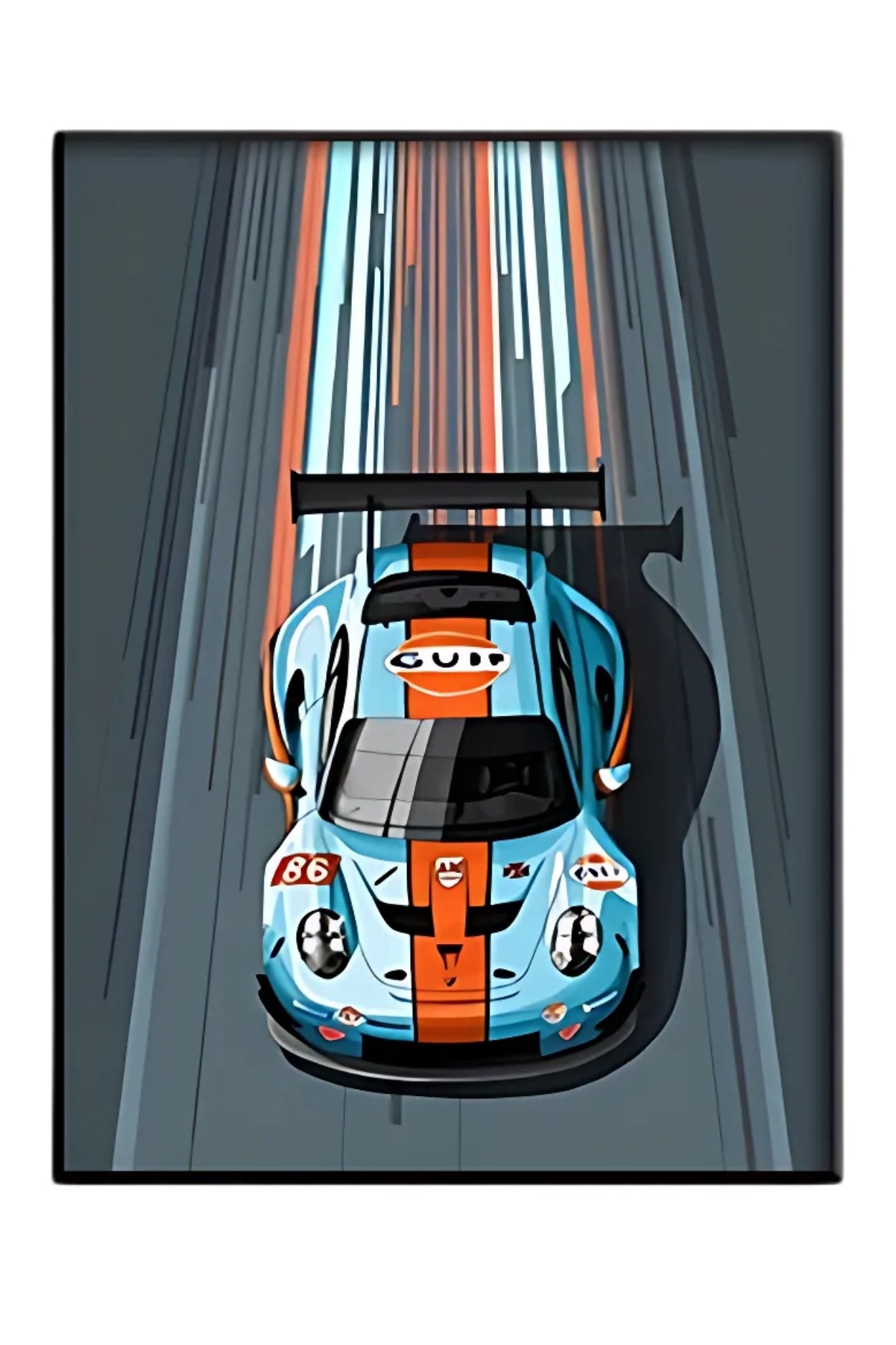Porsche 911 Gulf Oil Poster | Modern Racing | Vintage Le Mans Style | Art Decor
