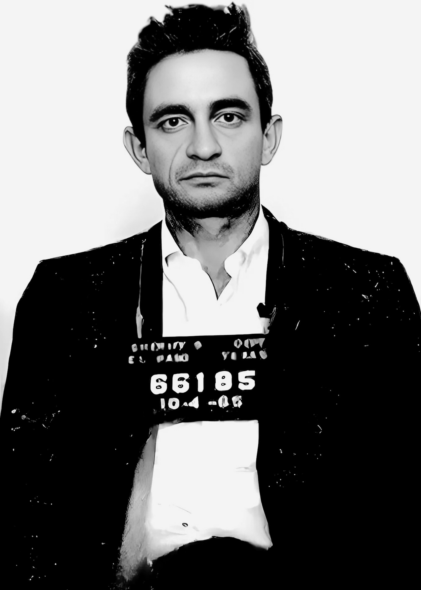 Johnny Cash Arrest Photo | Black and White Historical Poster | Music Legend Art Print | Wall Decor for Home & Office | Vintage Style