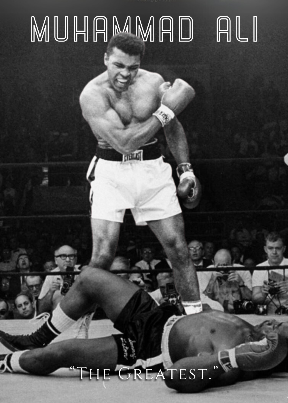 Muhammad Ali Boxplakat „The Greatest Knockout“, ikonische Wandkunst