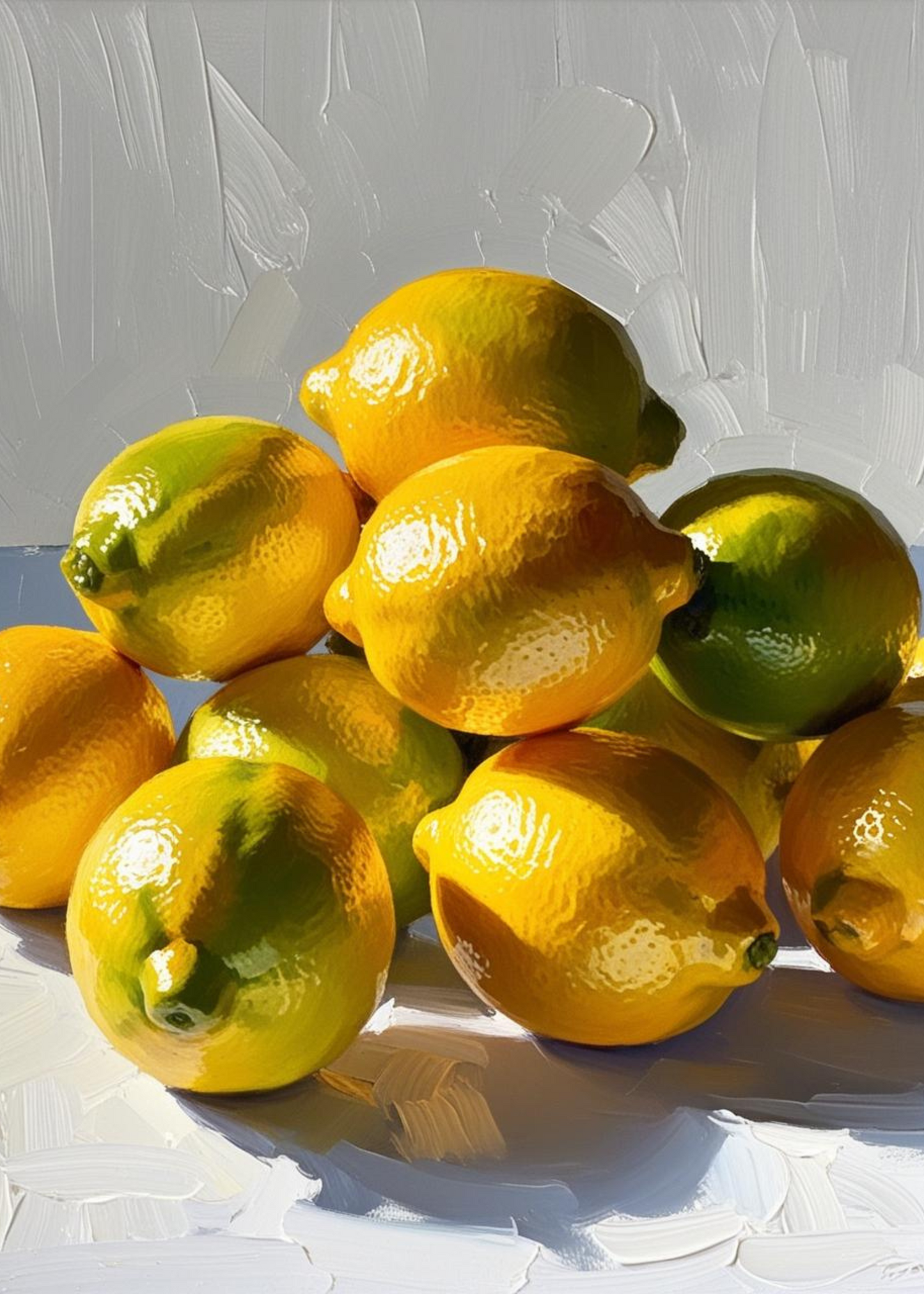 Homegrown Lemons Poster | Vibrant Citrus Art Decor | Kitchen Wall Art | Bright Yellow Fruits Illustration | Botanical Art Print for Home & Garden