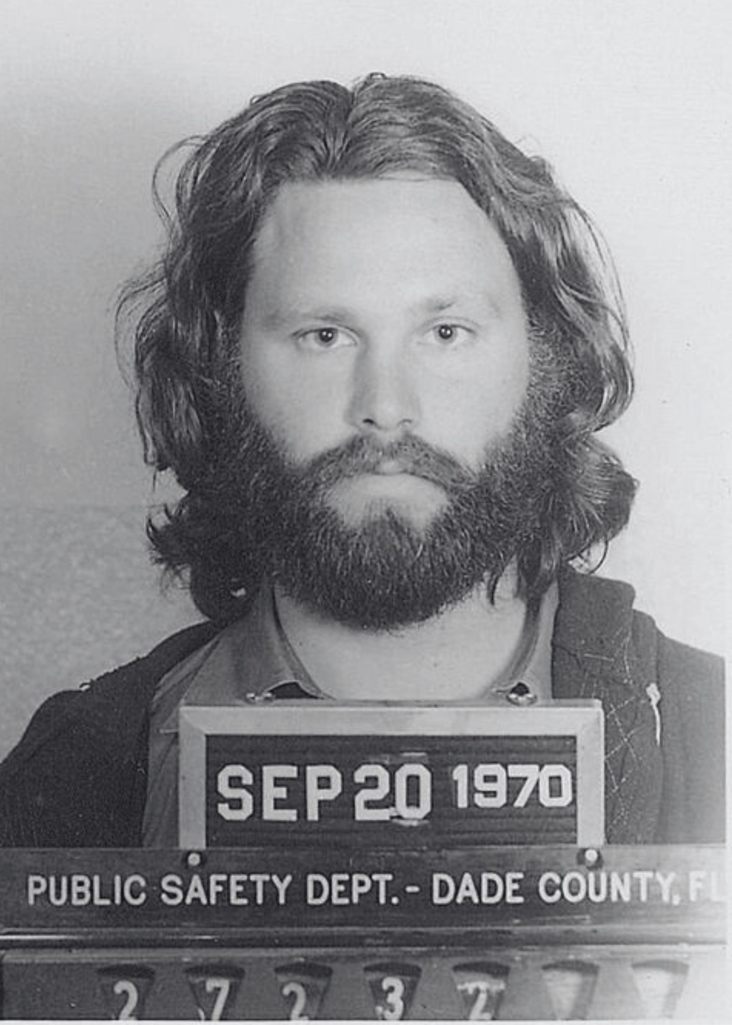 Jim Morrison Mugshot Poster | Vintage Style | Unique Wall Art | Home Decor | Iconic Music Legend | Black and White Photography | Ideal for Music Fans | Classic Rock Memorabilia | Decorative Art Piece