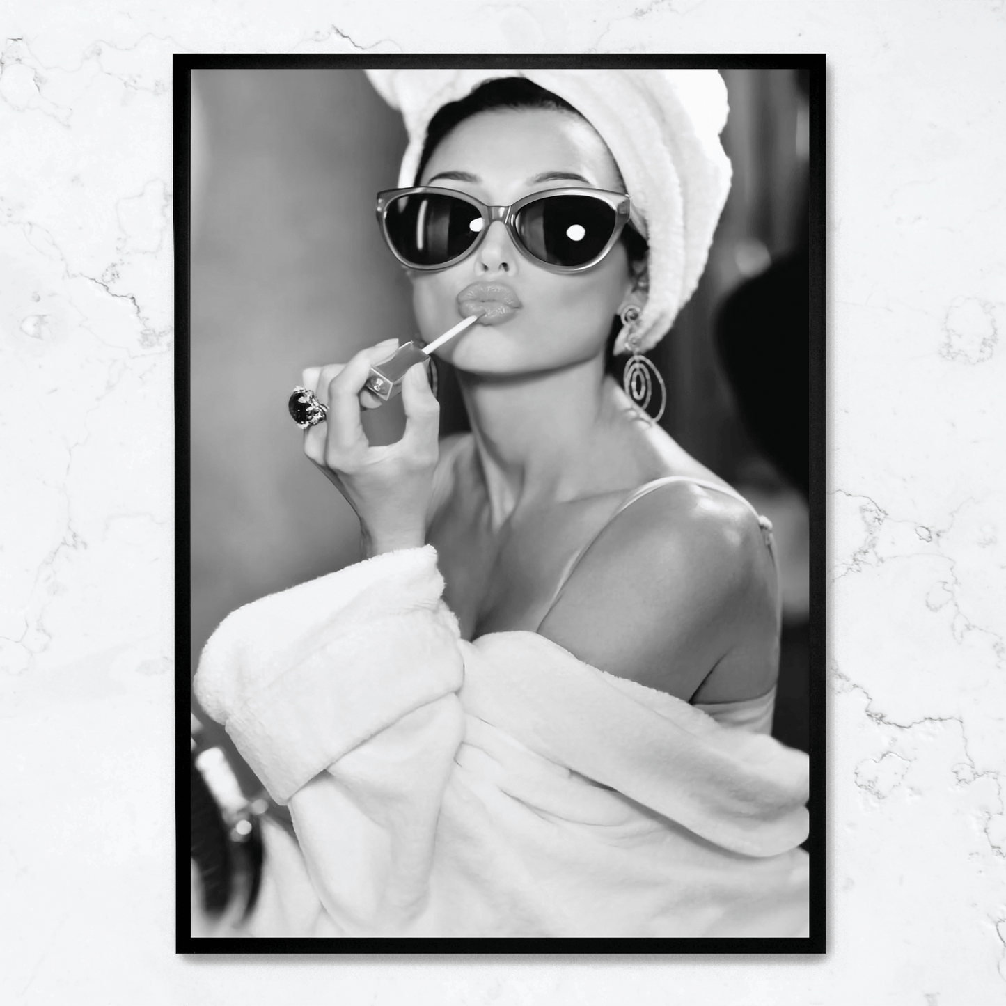 Audrey Hepburn Poster | Classic Hollywood Icon | Lipstick Glamour | Vintage Style Wall Art Decor