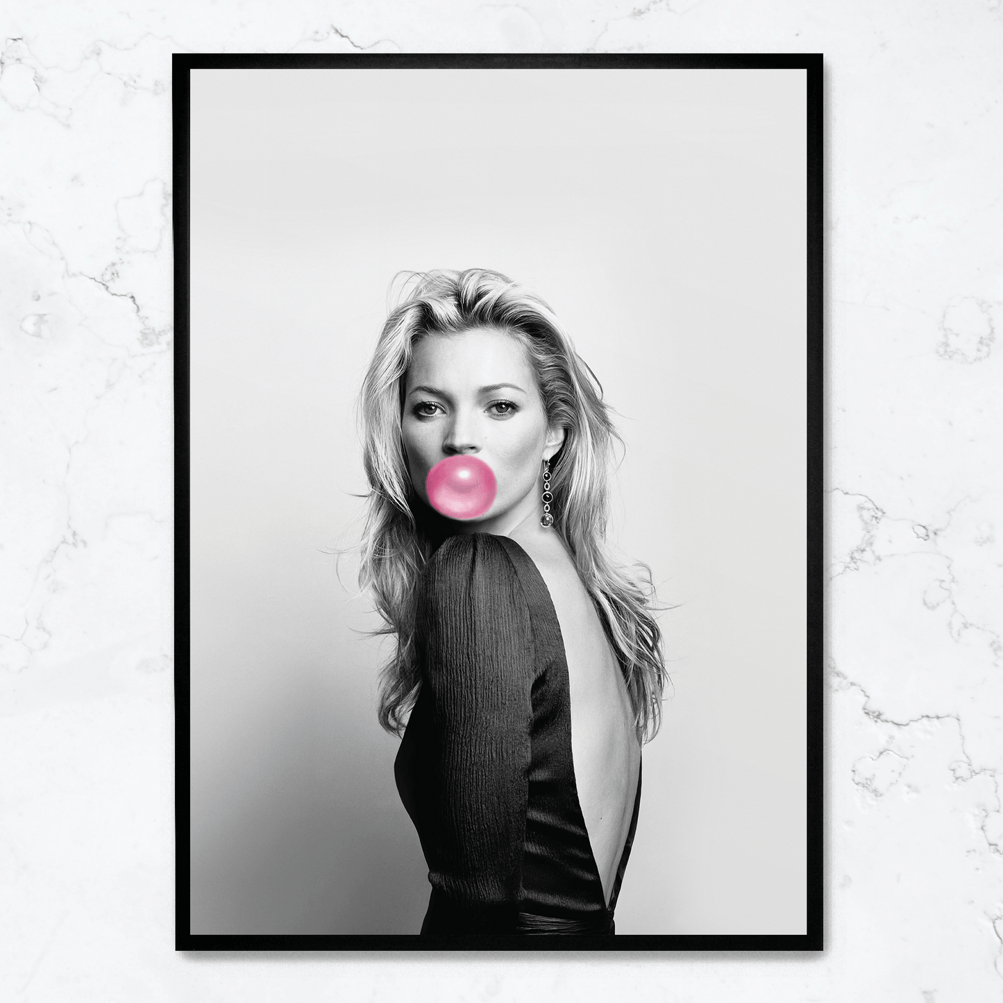 Kate Moss Bubblegum Poster | Iconic Portrait | Wall Art Decor | Fashion Photography Print | Home & Office Display
