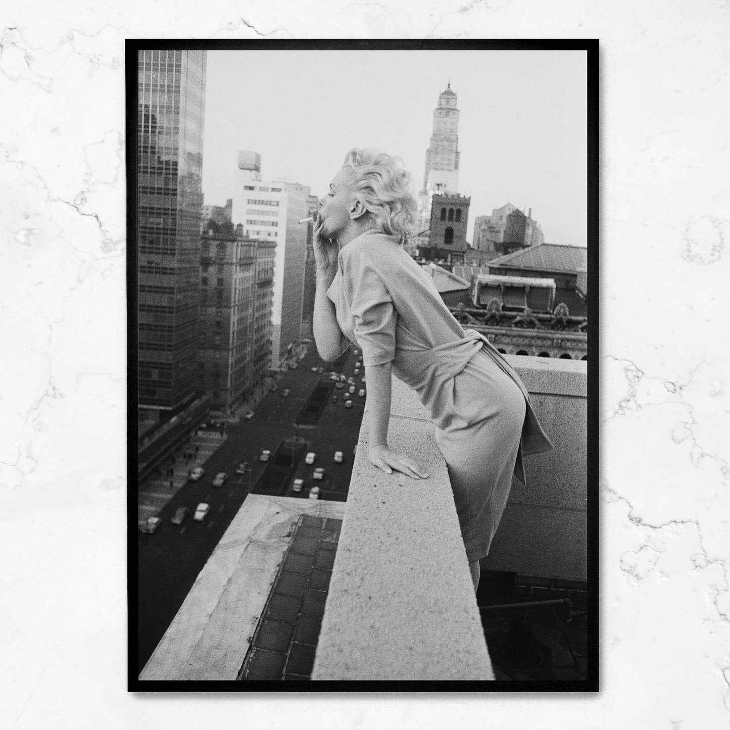 Marilyn Monroe Smoking Poster | Vintage Art Print | Home & Garden Decor | Celebrity Wall Art