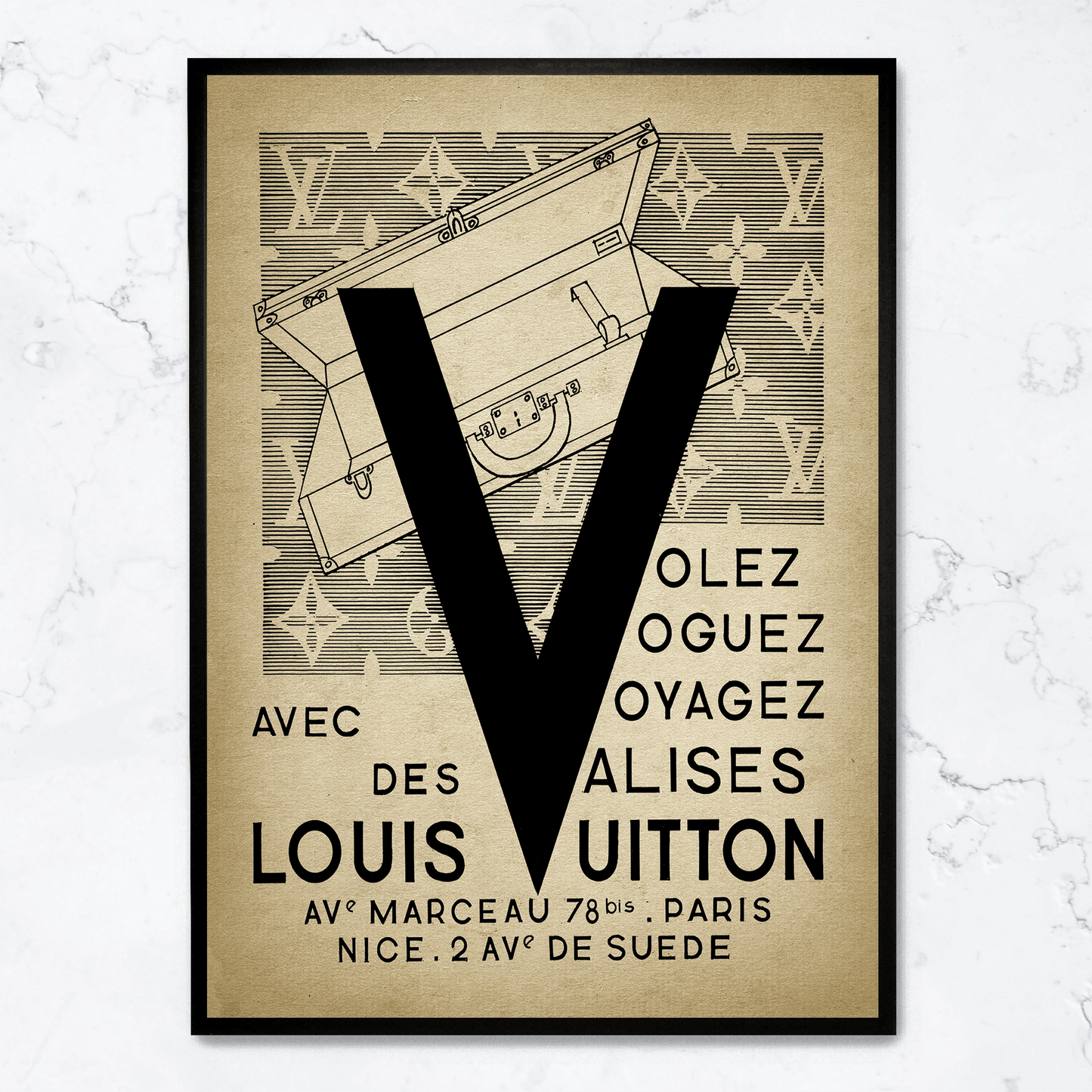 Louis Vuitton | Vintage Poster | Home Decor | Wall Art | Luxury Fashion Print | Artwork | Visual Decor | Timeless Elegance | Collectible Wall Poster