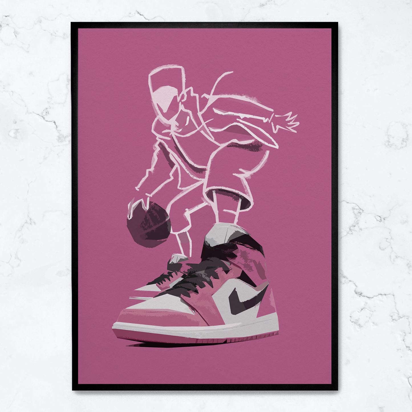 Nike Air Jordan Berry Poster | Limitierte Auflage | Wandkunst für Heim- und Gartendekoration | Lebendige Farben | Geschenk für Basketball-Enthusiasten