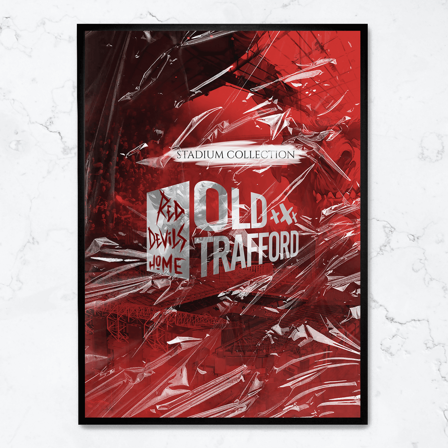 Old Trafford Stadion | Manchester United Wandkunst | Hochwertiger Druck | Fußball-Fan-Dekor-Poster | Heimdekoration | Vintage-Sportposter | Bürodekor | Geschenk für Fußball-Enthusiasten