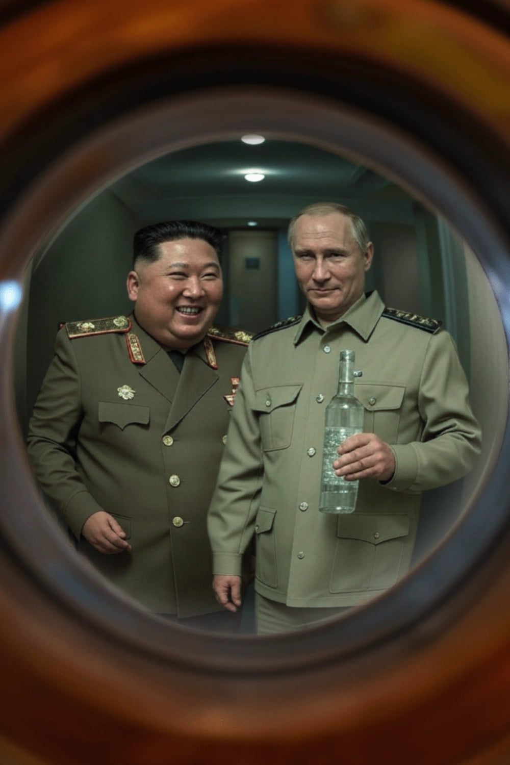 Friend's Coming Over for a Drink Poster | North Korean Leader and Russian President | Vintage Historical Collectible Artwork Decor