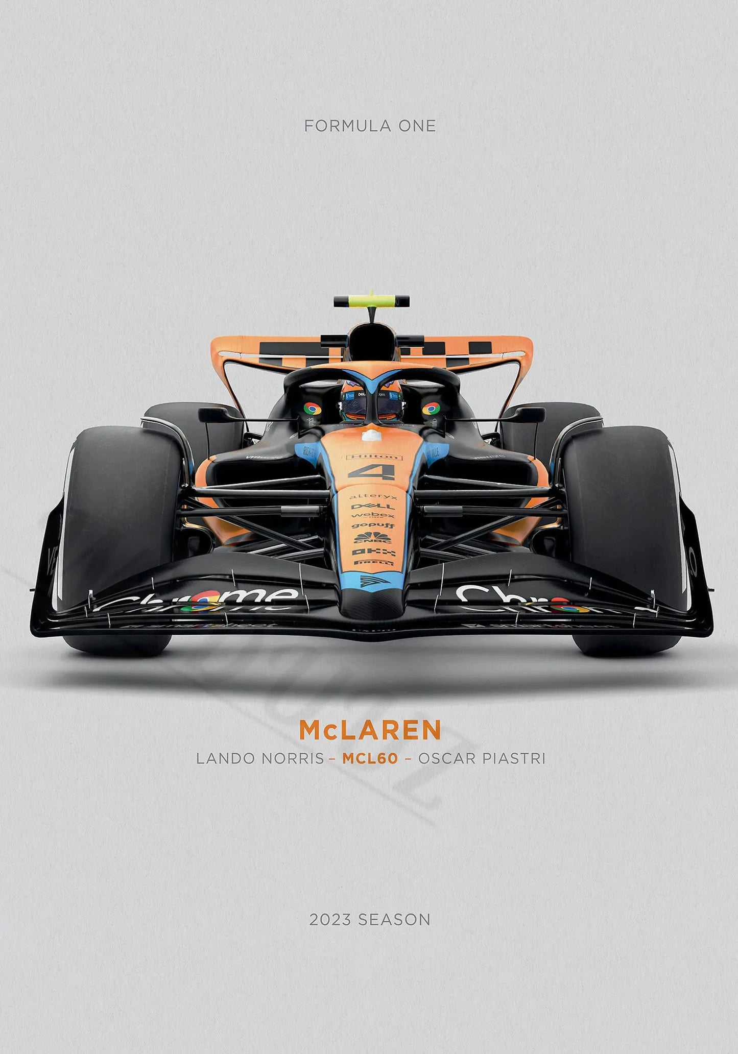 McLaren MCL60 Poster | Featuring Lando Norris & Oscar Piastri | Formula 1 Speed & Precision | Motorsport Wall Art Decor