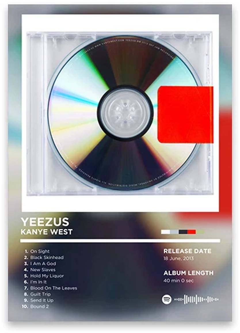 Kanye West | Yeezus Poster | Iconic Rap Album Art | Hip Hop Legend | Wall Decor | Music Memorabilia