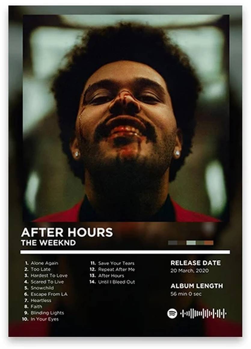 The Weeknd After Hours | Iconic Album Cover Poster | Hip Hop Art | Rhyme Legends Collection | Wall Decor