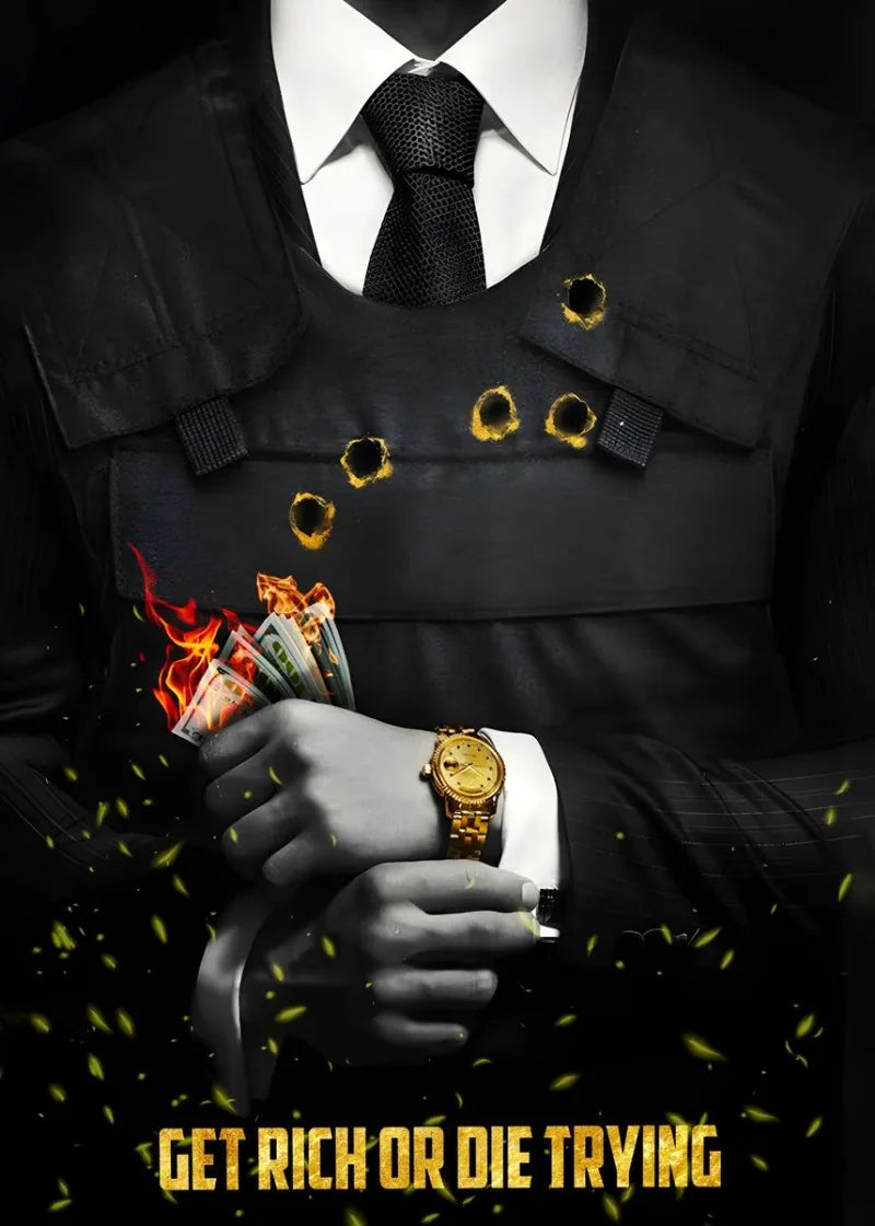 Get Rich or Die Trying Poster Money and Success Motivational Wall Art | Home Decor | Decoration Poster