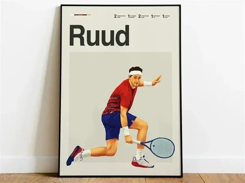 Casper Ruud | Tennis Legend Poster | Modern Aesthetic Art | Sports Wall Decor