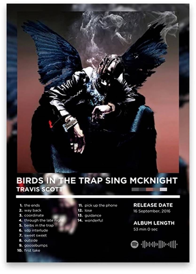Travis Scott | Birds in the Trap Sing McKnight Iconic Album Cover Poster | Hip Hop Art Collection | Rhyme Legends Decor