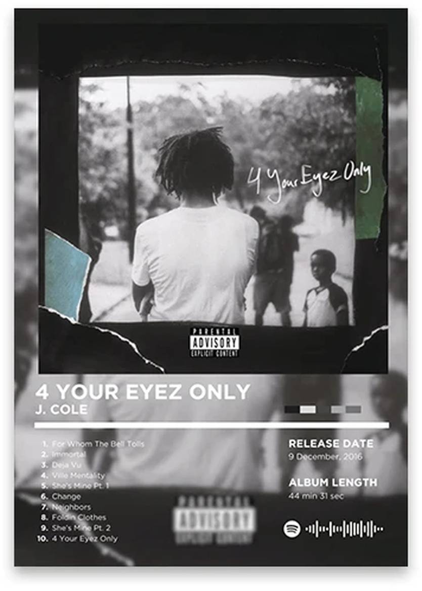 J. Cole | 4 Your Eyez Only Album Cover Poster | Iconic Hip Hop Art | Rhyme Legends Collection | Music Wall Decor