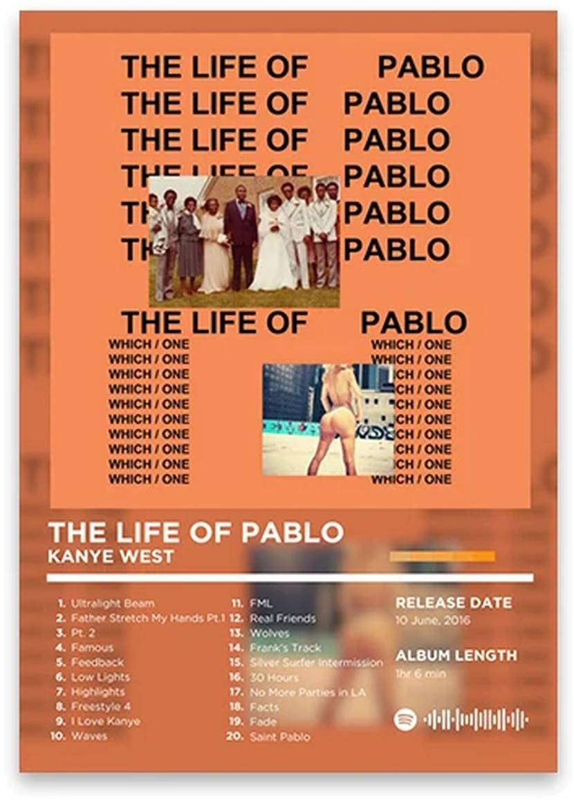 Kanye West | The Life of Pablo | Iconic Rap Legend Poster | Hip Hop Album Cover Art | Music Decor