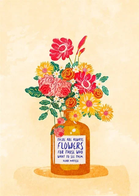 Henri Matisse Quote Poster | Floral Art Design | Inspiring Wall Decor | Home Art Print