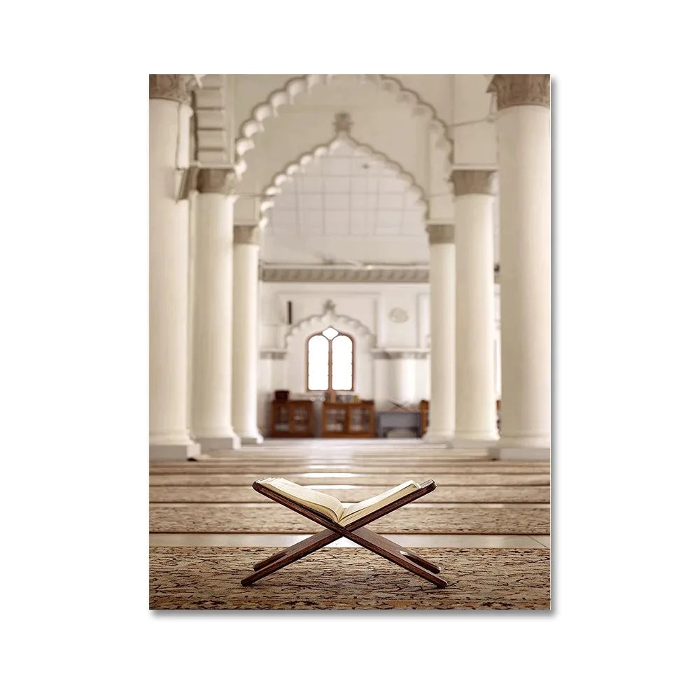 Sacred Knowledge Poster | Islamic Art Display | Inspiring Quran's Resting Place | Home Decor Artwork