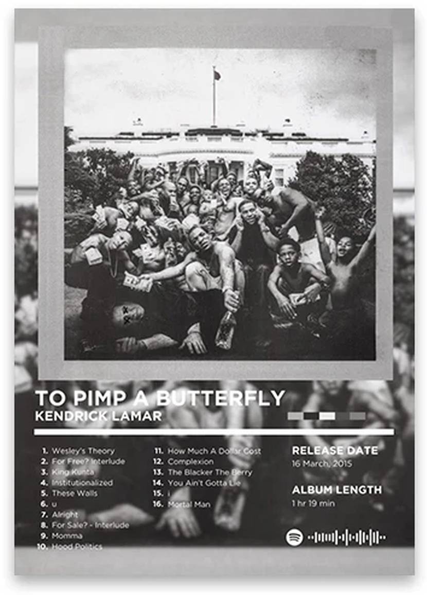 To Pimp A Butterfly | Kendrick Lamar Poster | Iconic Hip Hop Album Art | Rhyme Legends Collection | Wall Decor