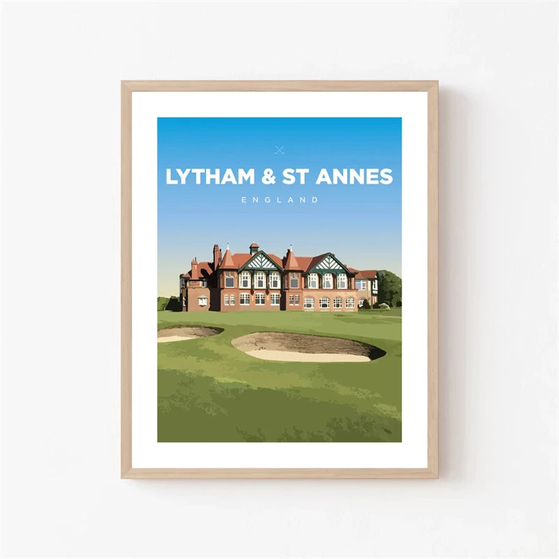 Lytham & St. Annes | Golf Course Tribute Poster | England | Art Decor | Home & Garden | Wall Art