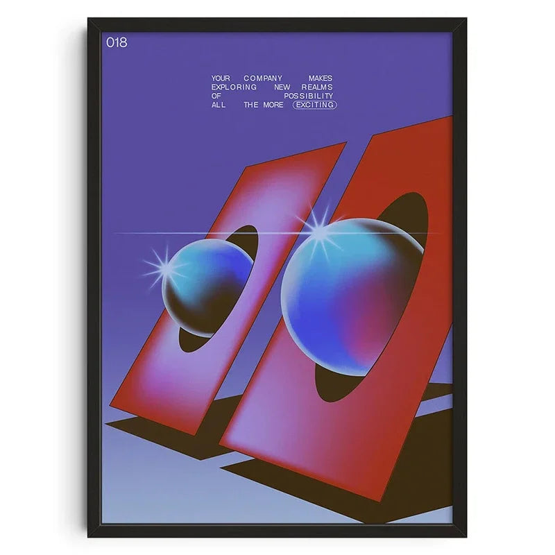 Vintage Retro Mid Century Abstrakt | Leinwanddruck | Wandkunst-Poster für Wohnzimmer- und Schlafzimmer-Dekor | Heimdekor