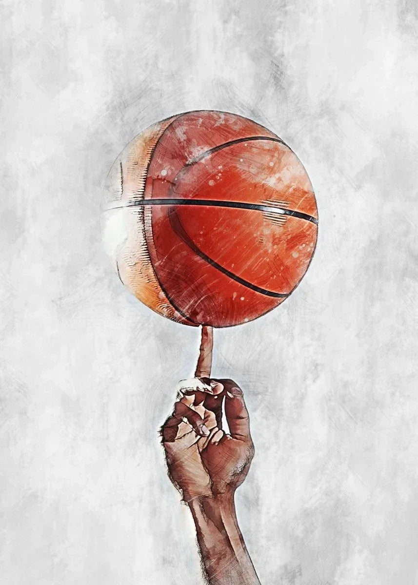 Spin Basketball Poster | NBA Spirit of Sport | Tribute to Passion & Perseverance | Sports Art Decor