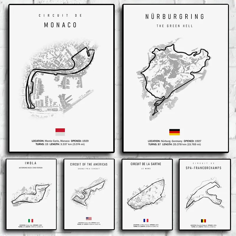 Laguna Seca Race Track Map | Wall Art | Motorsport Poster | Home Decor | High-Quality Print | Gift for Race Enthusiasts | Modern Artwork | Living Room Decor