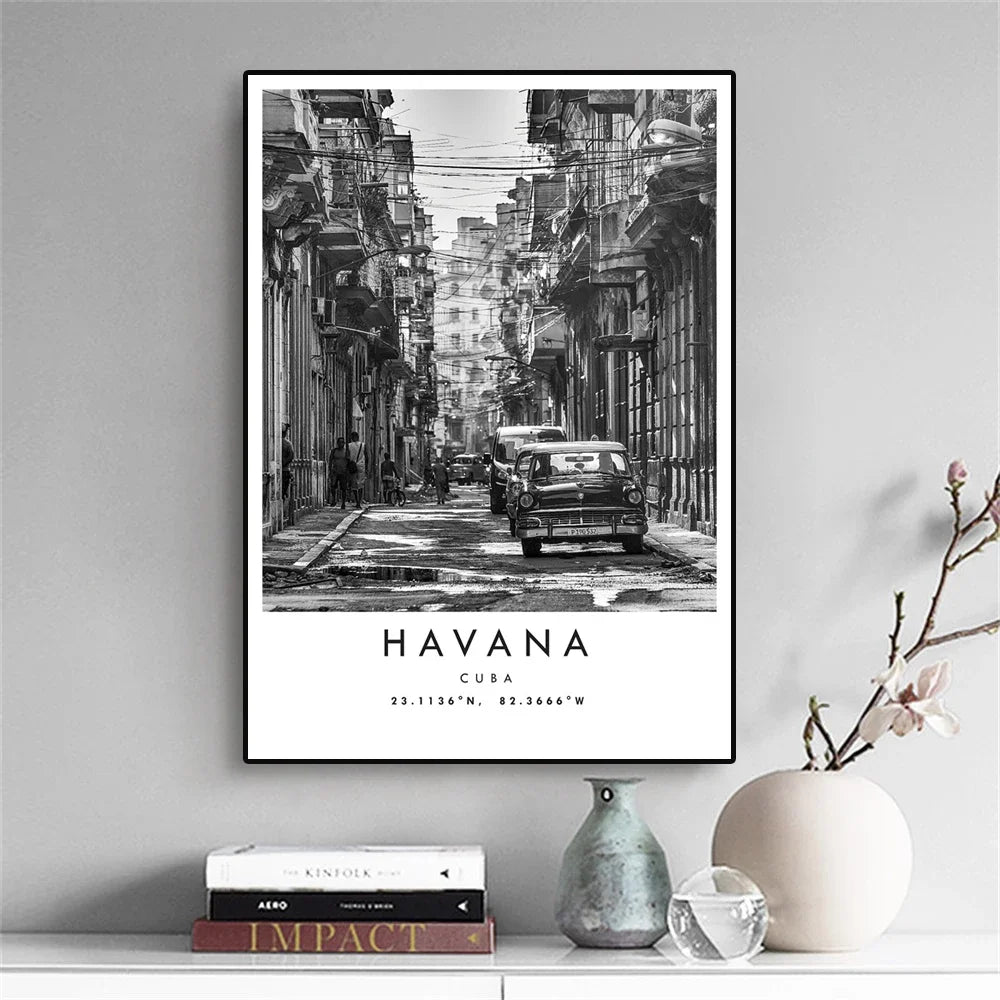 Old Havana Walk | Cuba Streets | Historic Art | Vintage Poster