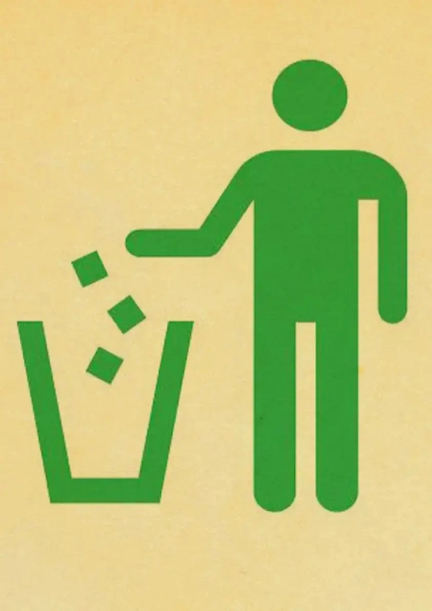 Mülltonnen-Warnschild-Poster | Vintage-Dekor | Industrielle Gefahr Kunstdruck