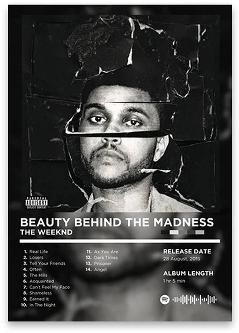 The Weeknd | Beauty Behind the Madness Album Artwork | Iconic Poster | Hip Hop Music Art | Rhyme Legends Collection | Home Décor