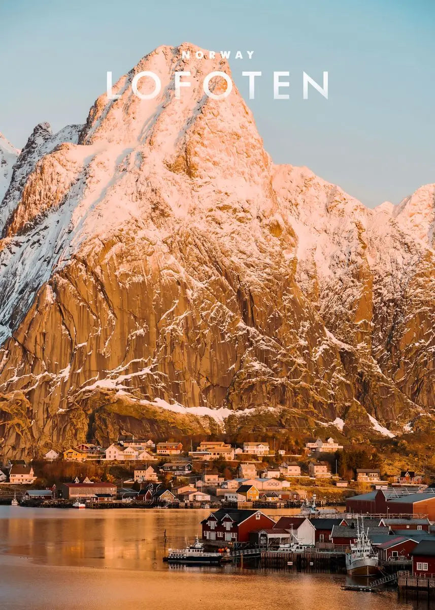 Mountain Sunrise Poster | Lofoten Norway Landscape | Majestic Norwegian Fjords Decor | Scenic Nature Wall Art