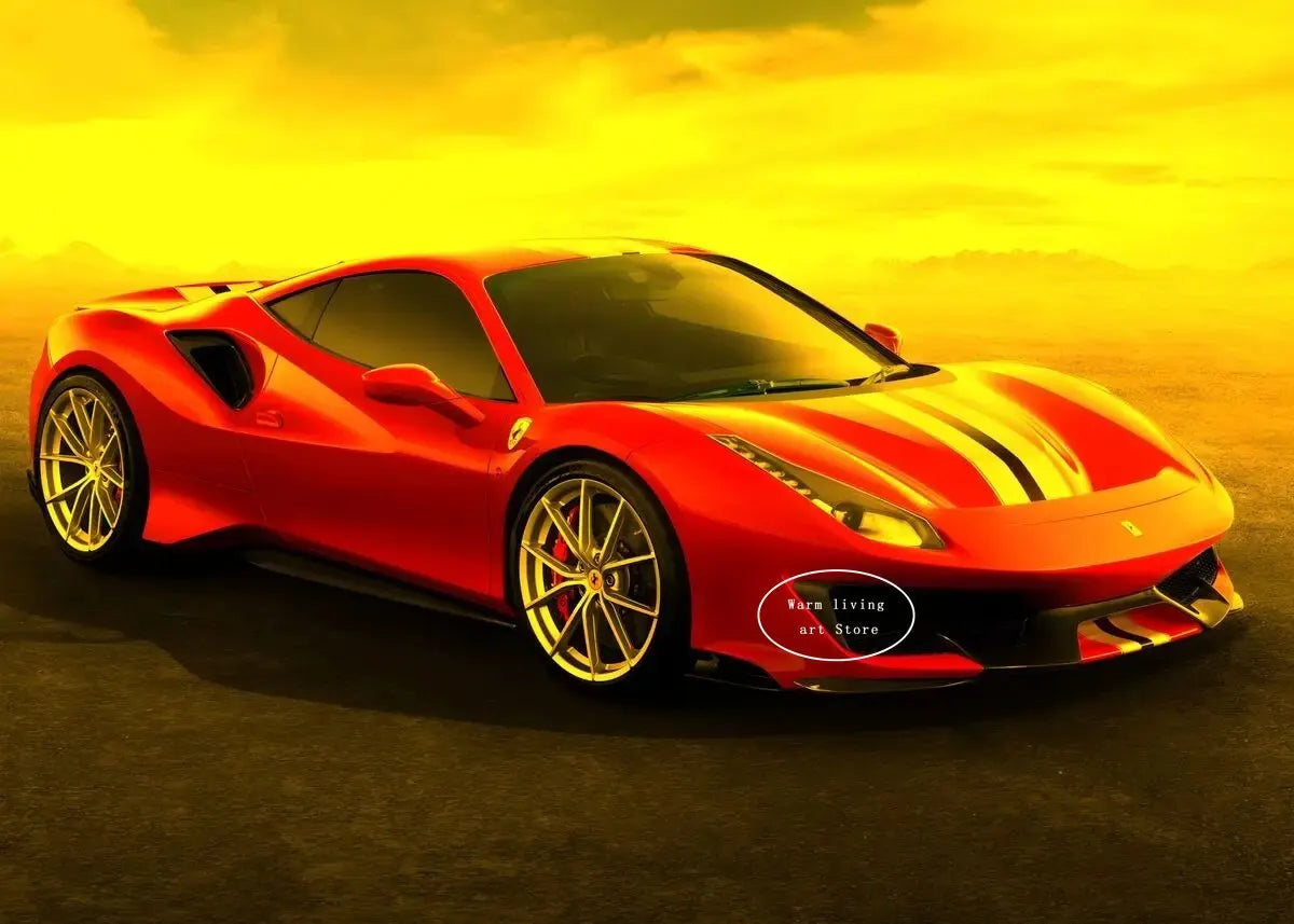 Rot Schwarz Luxus Auto Ferraris-F40 Poster und Drucke Leinwand Malerei Wand Kunst Bilder Moderne Wohnzimmer Büro Wohnkultur