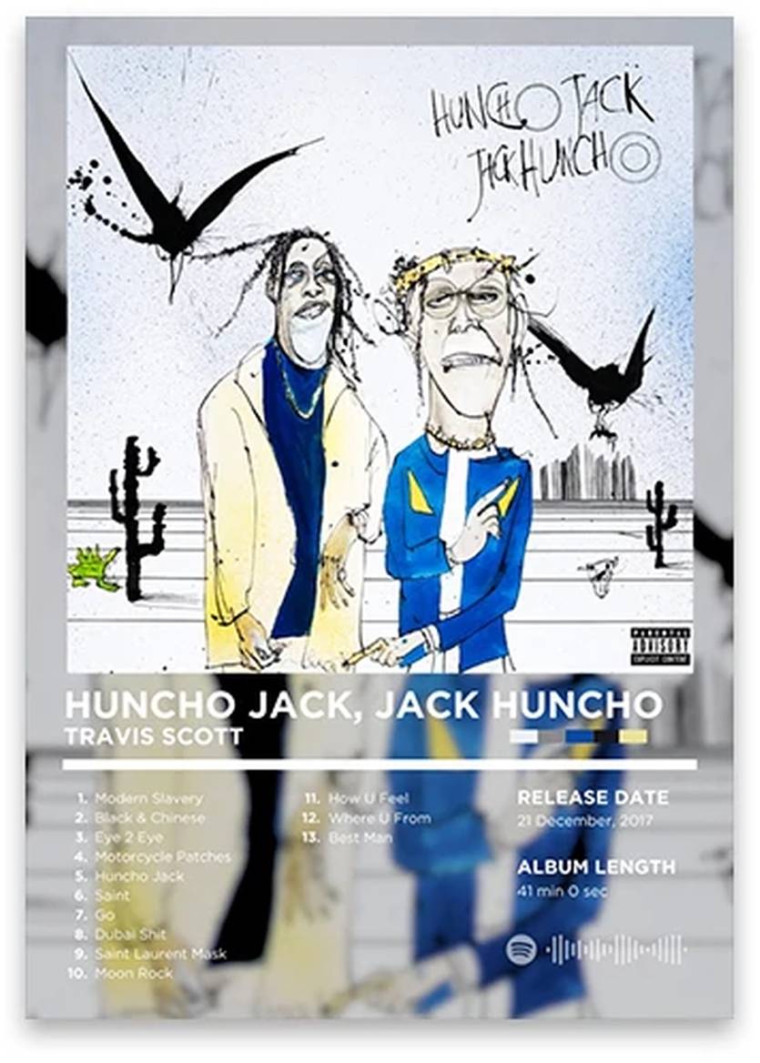 Travis Scott Poster | Huncho Jack, Jack Huncho Album Art | Iconic Hip Hop Artwork | Legendary Rap Collection Decor