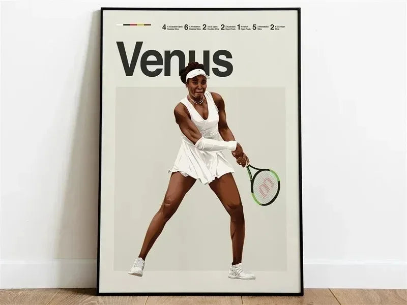Legendary Tennis Poster | Modern Aesthetic Art | Featuring Venus Williams