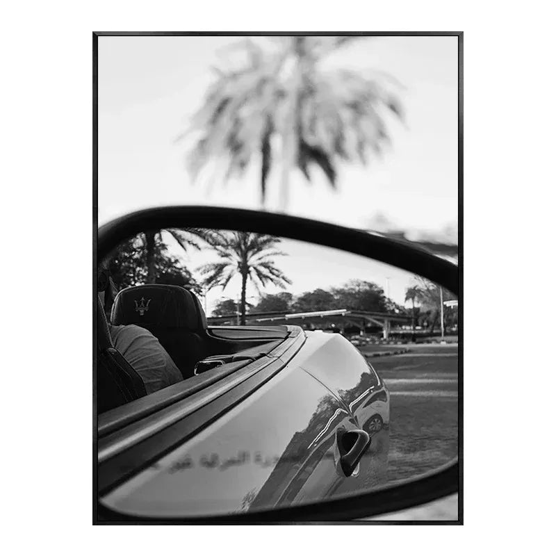 Reflections on the Road Poster | Surreal Dreamscape Journey | Mirror Reflections | Reality and Dreams Fusion | Wall Art for Home Decor