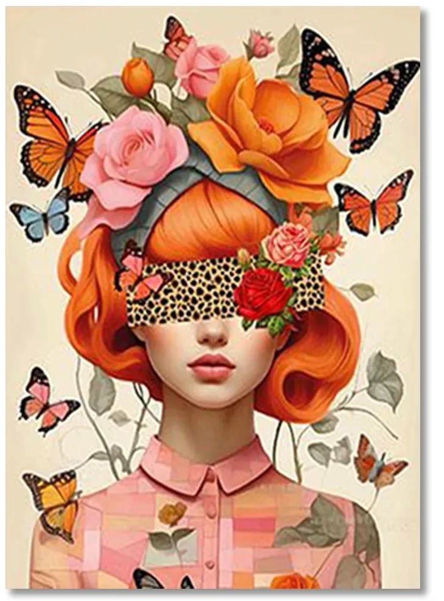 Spring's Embrace | Floral Female Art | Flower Hat Poster | Mind Blossoms Design | A Woman's Nature Decor