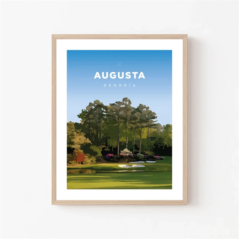 Augusta | Georgia | Tribute Poster | World's Greatest Golf Courses | Artistic Print Wall Decor
