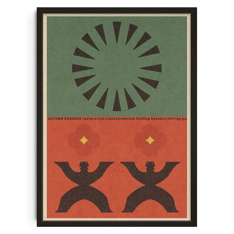 Abstrakter Kunstdruck auf Leinwand im Vintage-Stil | Retro-Wanddekoration der Mitte des Jahrhunderts | Poster für Wohnzimmer und Schlafzimmer